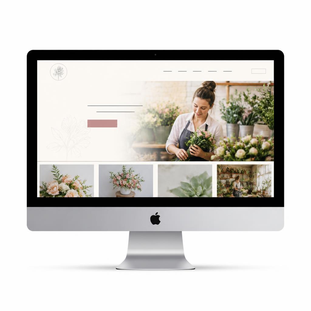 iMac affichant un site internet professionnel